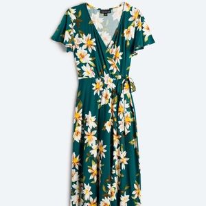 Floral Faux Wrap Dress